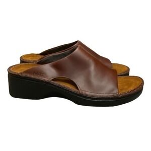 Naot Womens Rome Leather Slide Sandals Size EU 42 US 11 Chestnut Brown Comfort